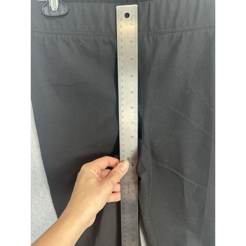 Talbots Skinny Ankle Pants Black Sz 8P Mid Rise Tapered Pull On Trouser EUC - Picture 5 of 9
